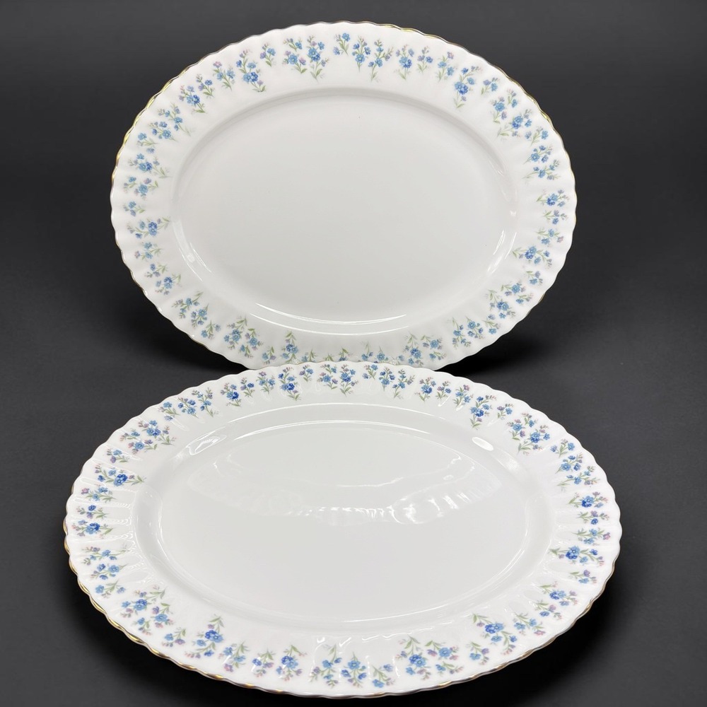 Royal Albert Memory Lane Oval Serving Platter Set of 2 Bone China Floral 13inβ
